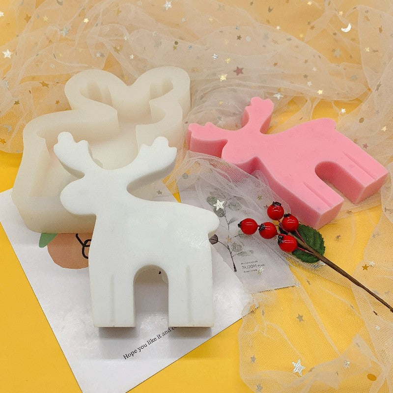 Simple Geometric Shape Flat Elk Scented Candle Silicone Mold