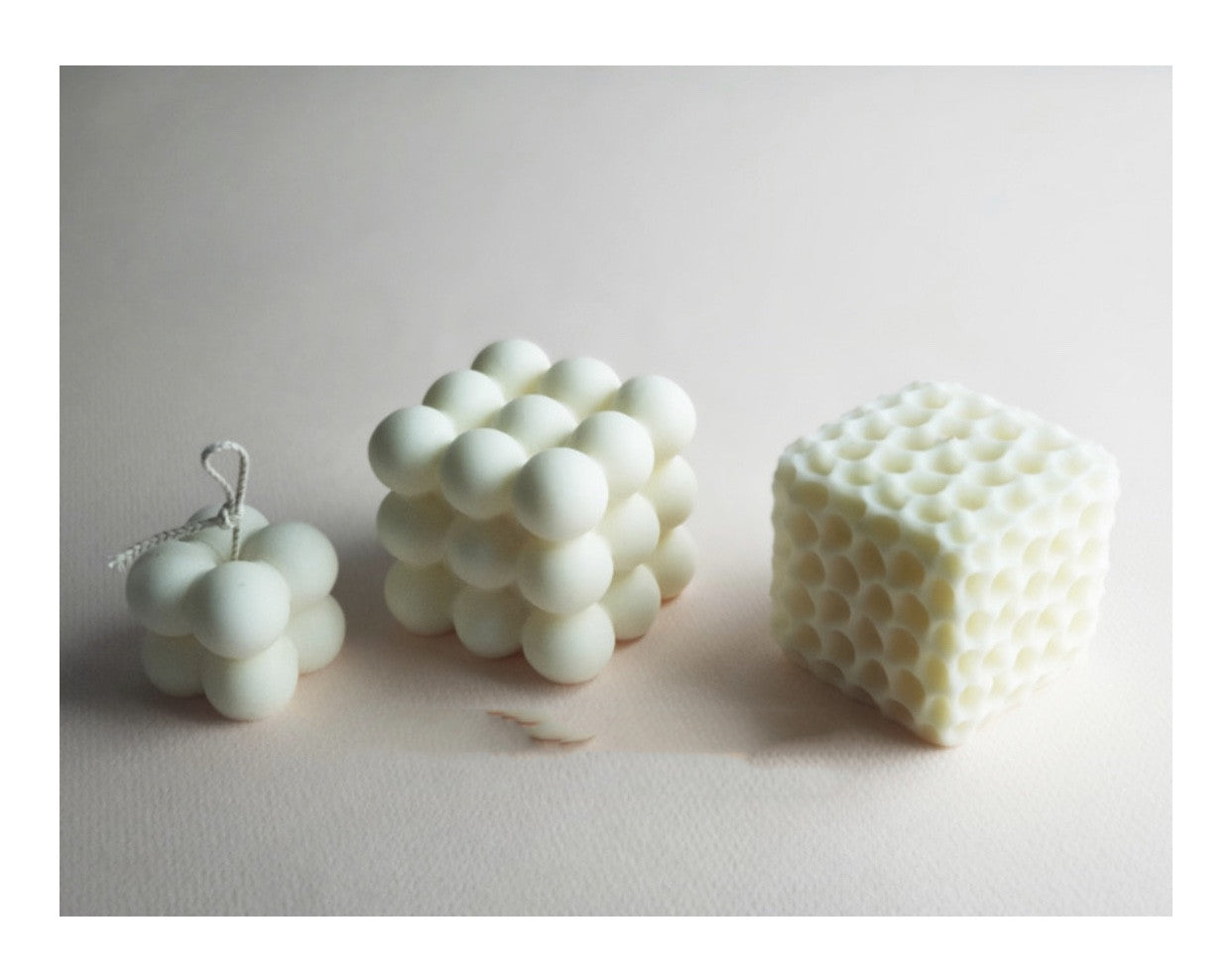 Unique Honeycomb Geometric Cube Plaster Ornaments Scented Candle Silicone Mold