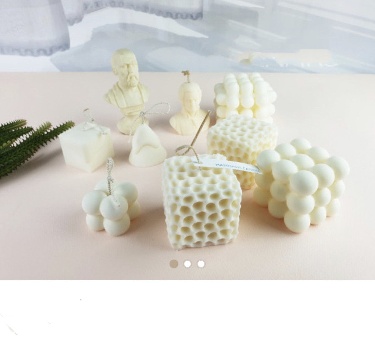 Unique Honeycomb Geometric Cube Plaster Ornaments Scented Candle Silicone Mold