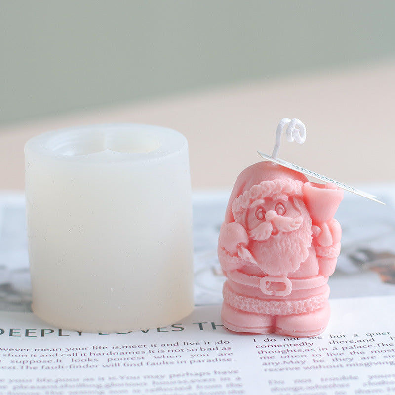 3D Santa Claus Shape Scented Candle Diy Christmas Series Candle Silicone Mold