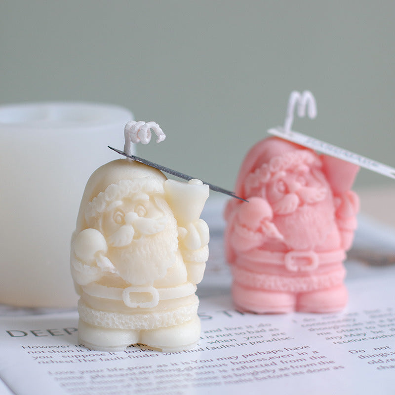 3D Santa Claus Shape Scented Candle Diy Christmas Series Candle Silicone Mold