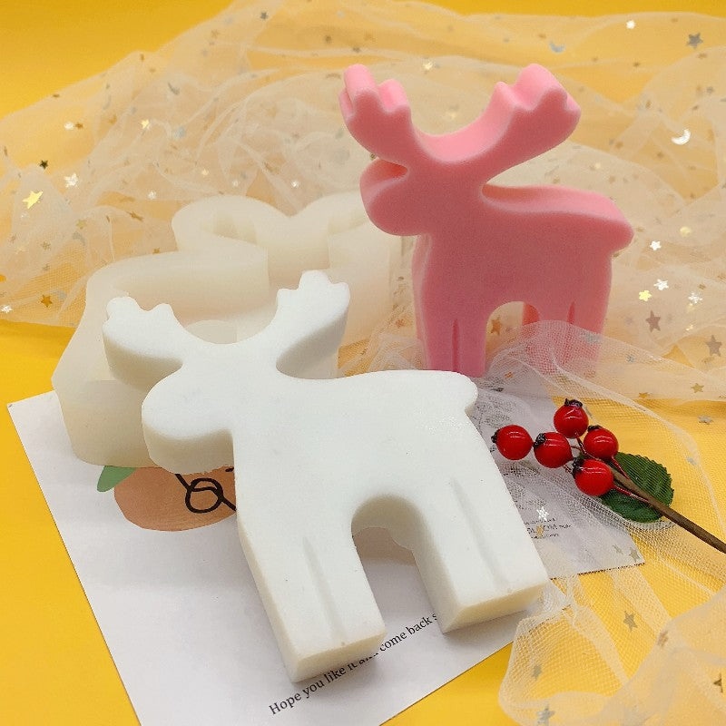 Simple Geometric Shape Flat Elk Scented Candle Silicone Mold