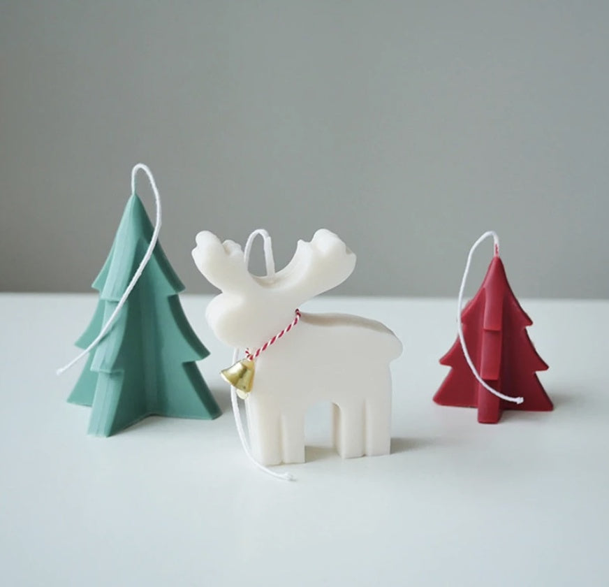 Simple Geometric Shape Flat Elk Scented Candle Silicone Mold