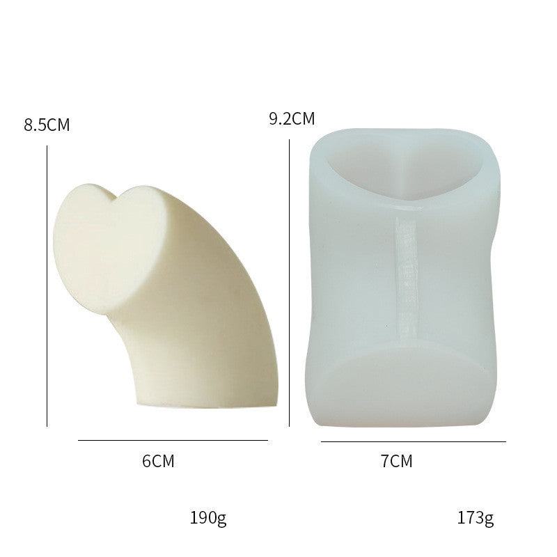 Rainbow Flower Heart Bear Scented Candle Silicone Mold